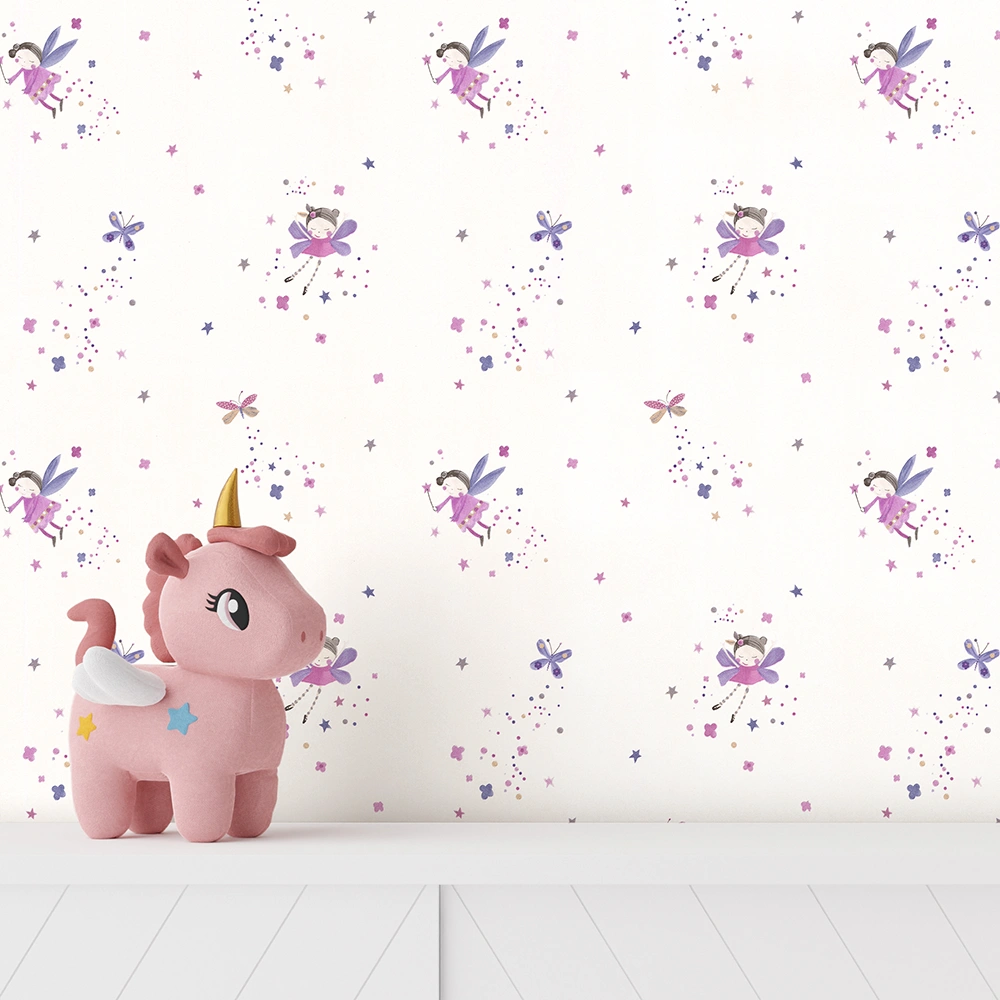 کاغذ دیواری کودک طرح فرشته‌های آسمانی | چند رنگ کد 12058